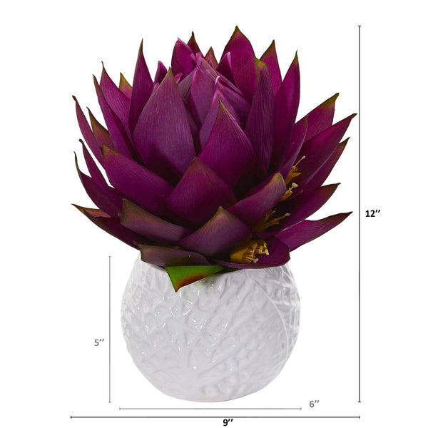 12” Musella Artificial Arrangement in White Vase