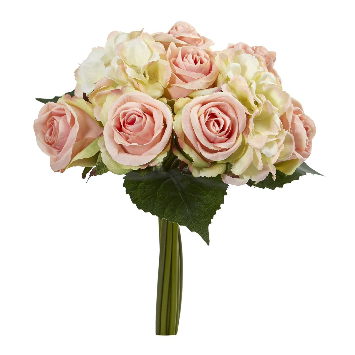 12” Rose and Hydrangea Bouquet Artificial Flower (Set of 6)