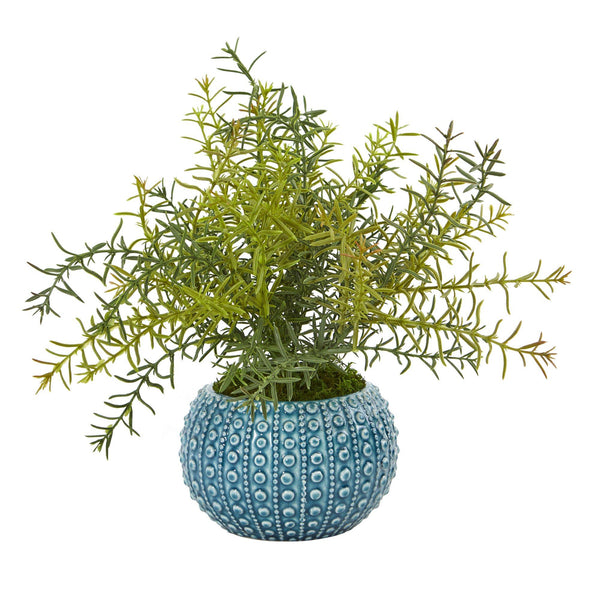 12” Rosemary Artificial Plant in Blue Planter