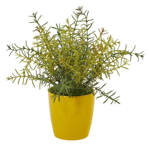 12” Rosemary Artificial Plant in Yellow Planter (Set of 2)