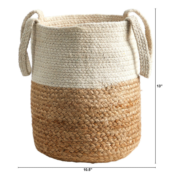 12.5” Handmade Natural Jute and Cotton  Planter