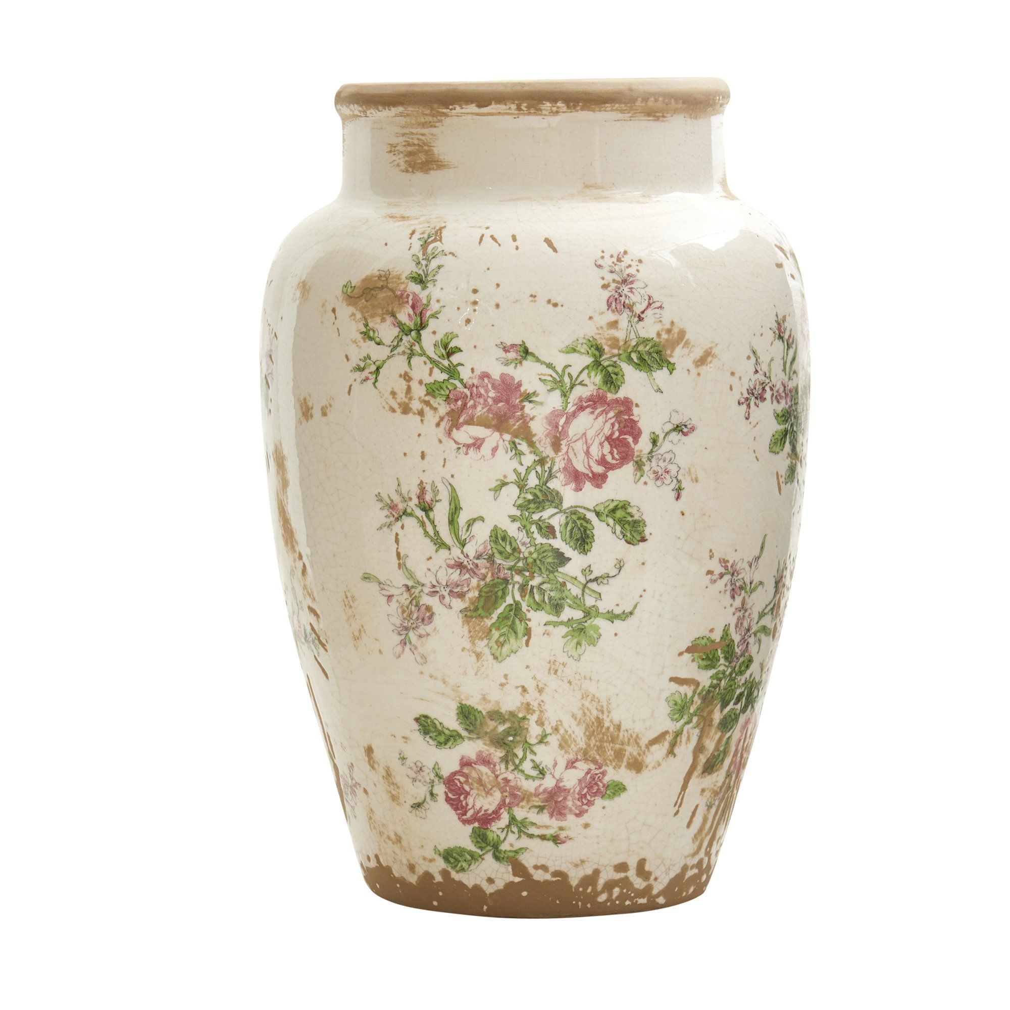Nearly Natural Tuscan Ceramic Floral Print Vase - Thumbnail 5