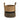 13" Boho Chic Basket Natural Jute Basket Planter, Black Bottom Natural Top with Handles"