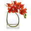 13” Cymbidium Orchid Artificial in Glass Vase