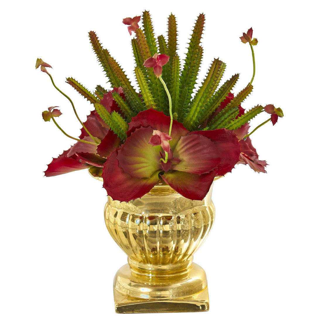 succulent urn 13” Mixed Succulent Artificial Plant in Gold Urn