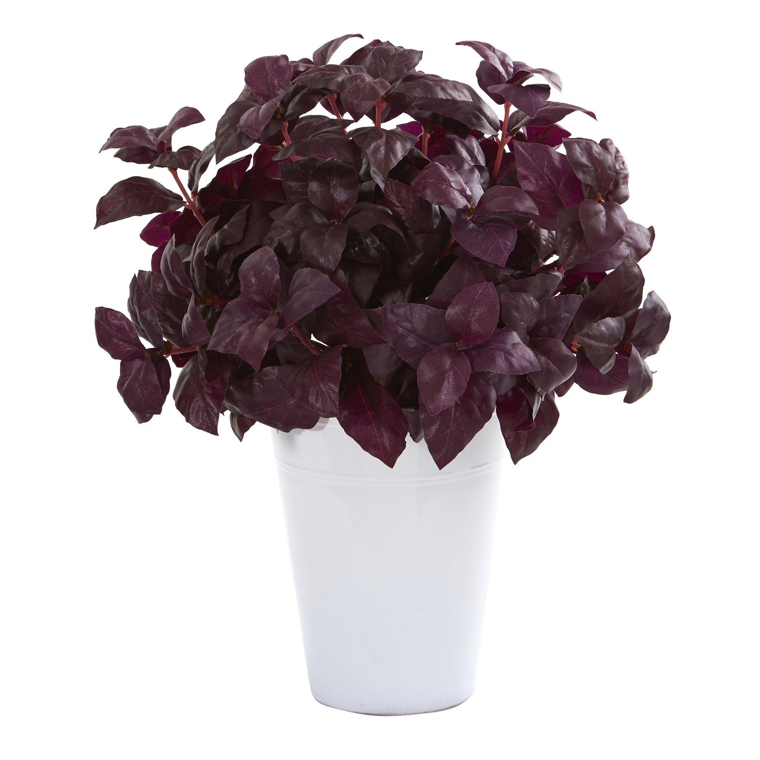 14” Basil Artificial Plant in White Planter
