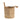 14” Boho Chic Basket Natural Cotton and Jute, Handwoven Stripe with Handles