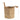 14” Boho Chic Basket Natural Cotton and Jute, Handwoven Stripe with Handles
