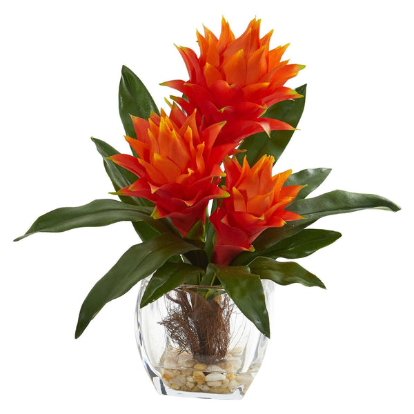 14” Bromeliad Artificial Plant in Tapered Vase