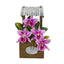 14” Cattleya Orchid Arrangement in Tin Roof Planter