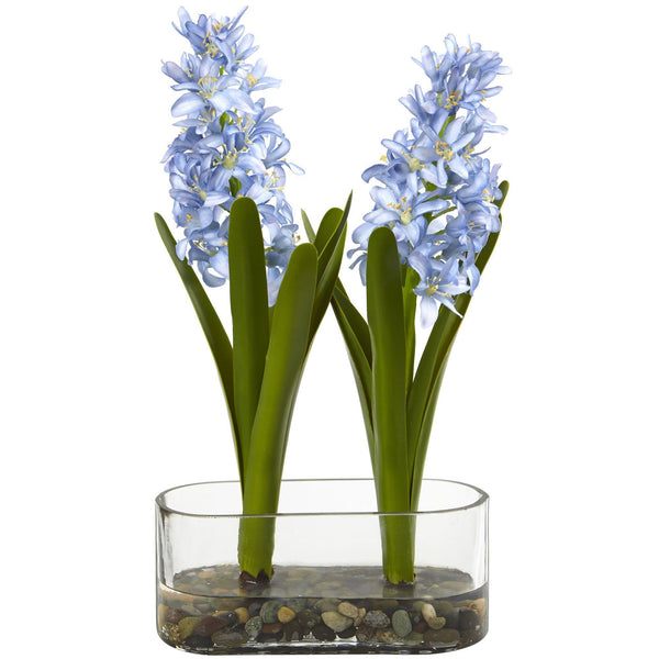 14” Double Hyacinth in Vase Artificial Arrangement
