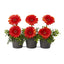 14” Gerber Daisy Artificial Arrangement in Trio Metal Vase