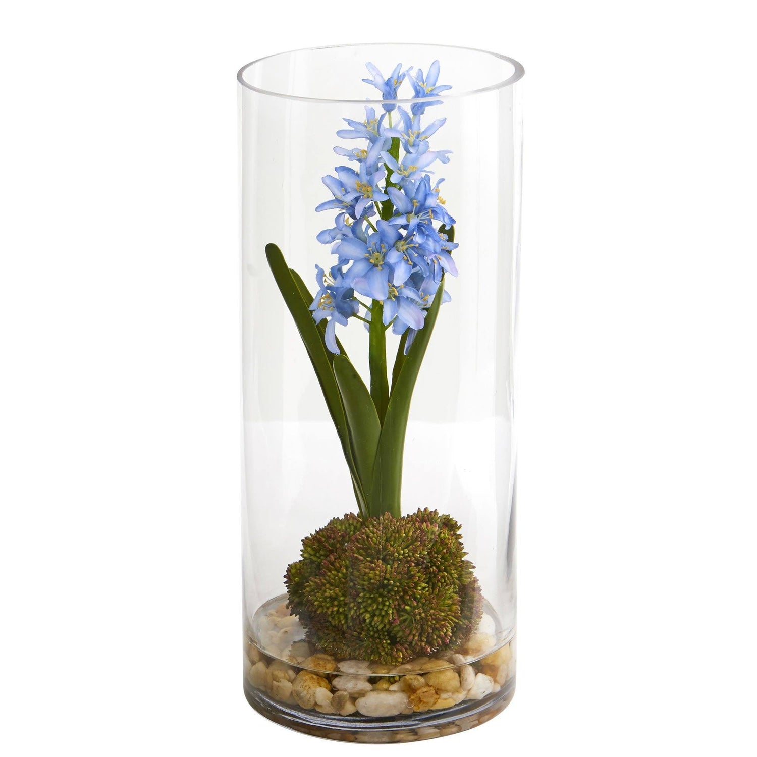 14” Hyacinth and Sedum Artificial Arrangement