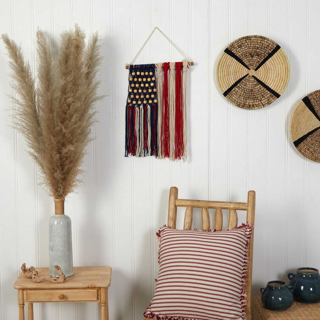 14” x 18” Handmade American Flag “Americana” Macrame Wall Hanging Art ...