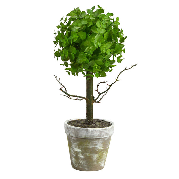 15” Eucalyptus Topiary Artificial Tree