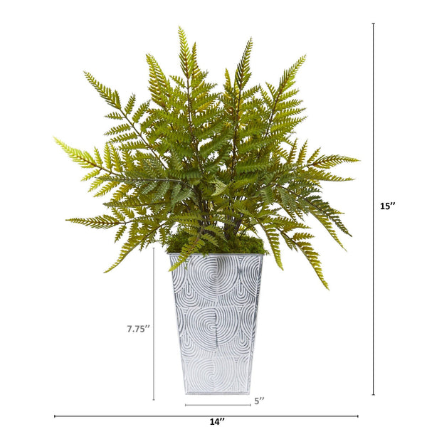 15” Fern Artificial Plant in Planter