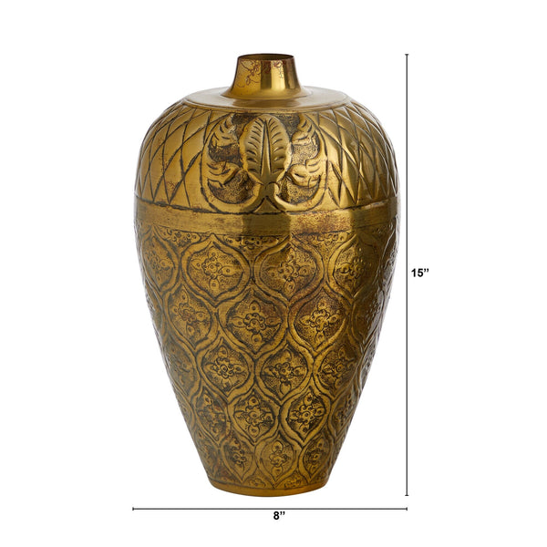 15” Gold Antique Urn
