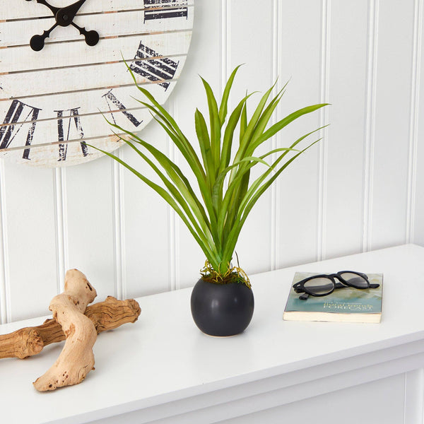 15” Grass Artificial Plant in Decorative Planter