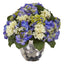 15” Hydrangea Artificial Arrangement in Silver Vase