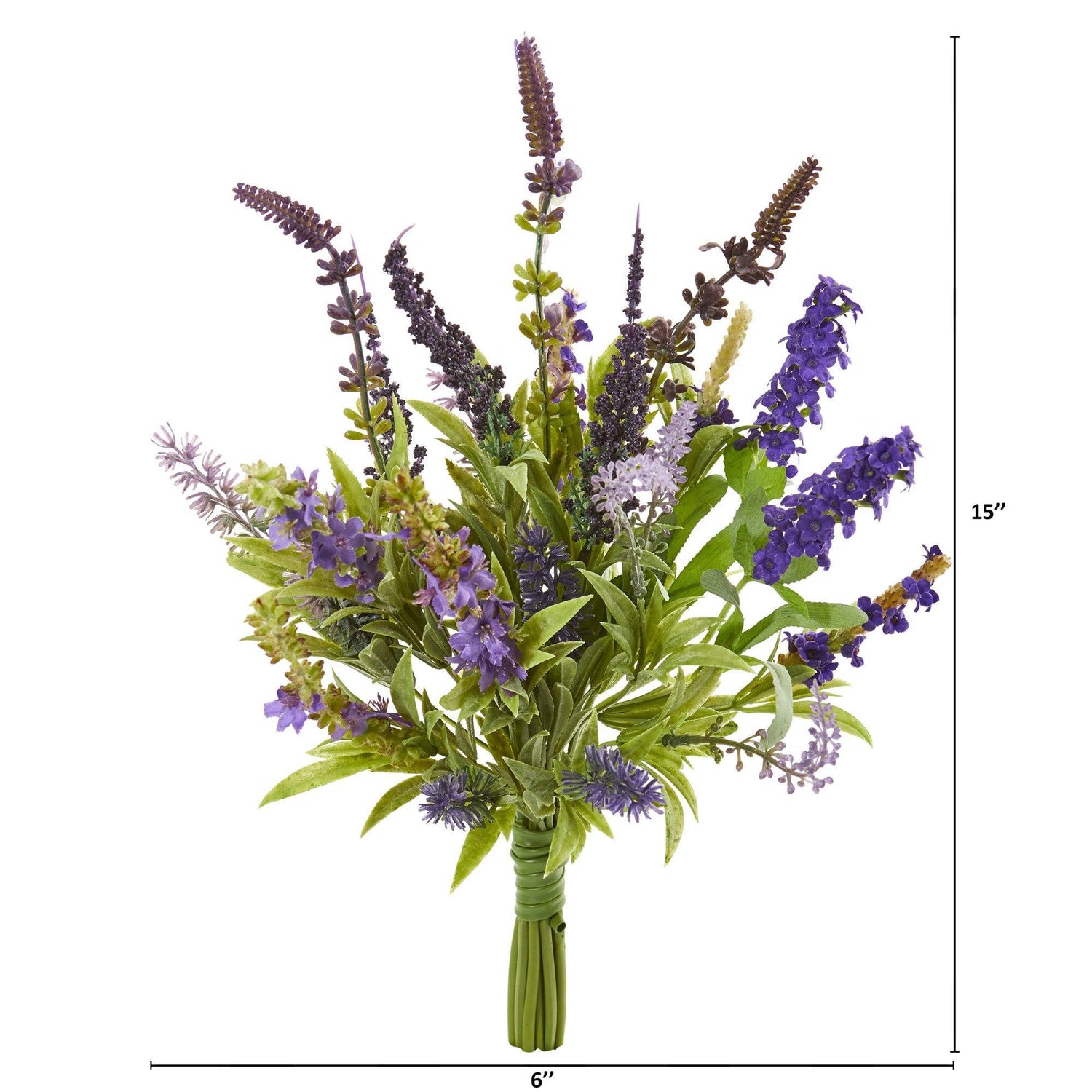 15” Lavender Artificial Flower Bouquet (Set of 3)