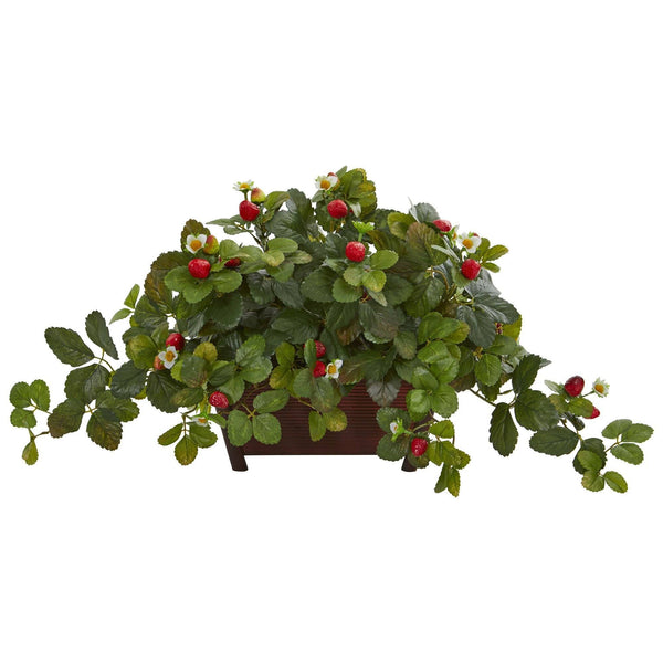 15" Strawberry Artificial Plant in Decorative Planter"