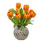 15” Tulip Artificial Arrangement in Decorative Vase