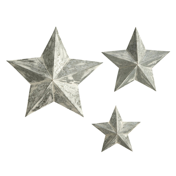 16”, 22” and 28” Farmhouse Stars Wall Decoration (Set of 3)