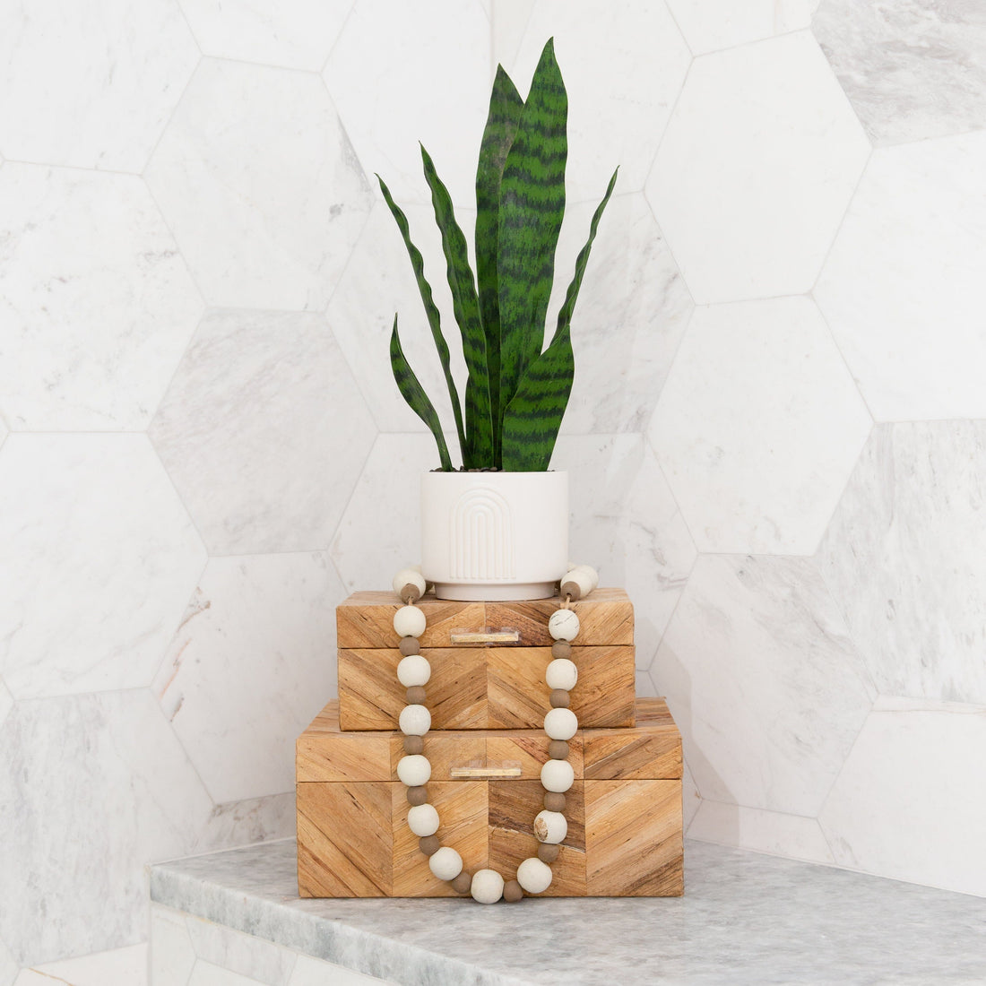 snake plant wall planter 16" Artificial Sansevieria Snake Plant with Decorative Planter