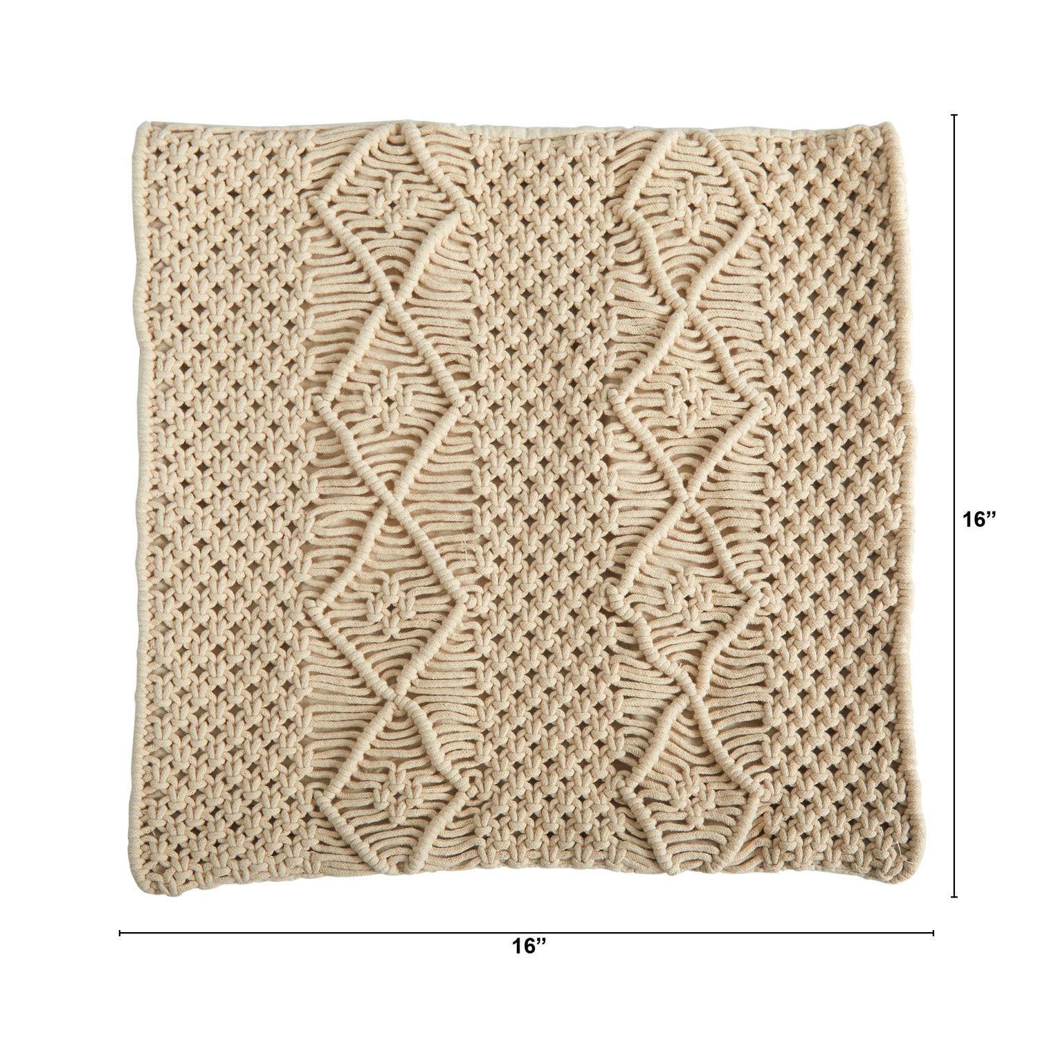 16” BOHO Woven Macrame Decorative Pillow Cover