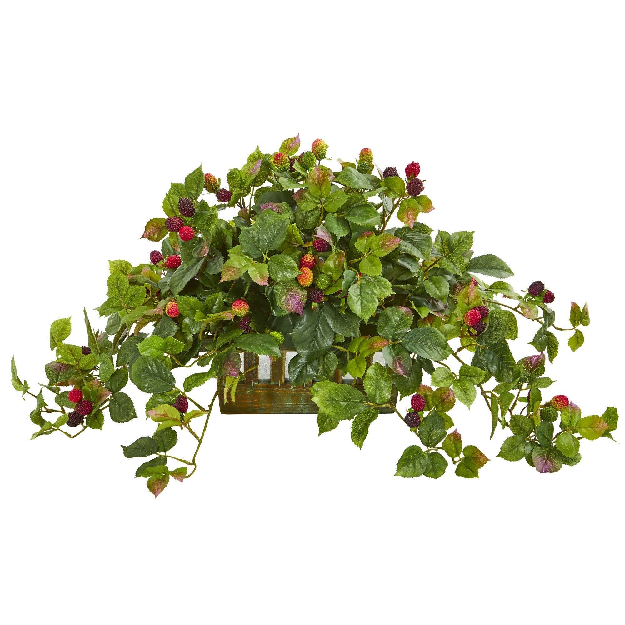 Is A Pink Raspberry Artificial Deluxe Raspberry Artificial Plant in Decorative Planter | Nearly Natural