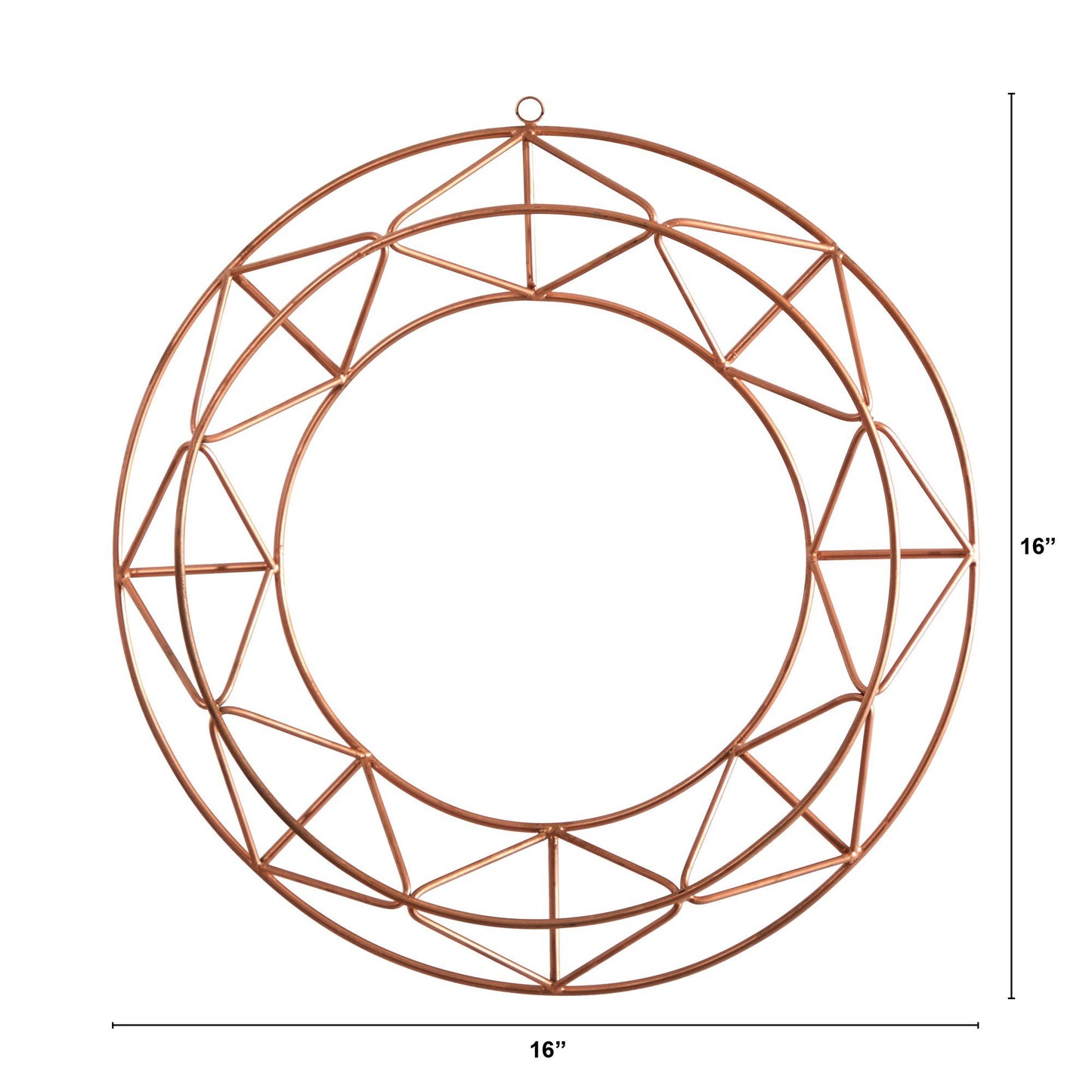 16” Geometric Copper Wall Decor Nearly Natural