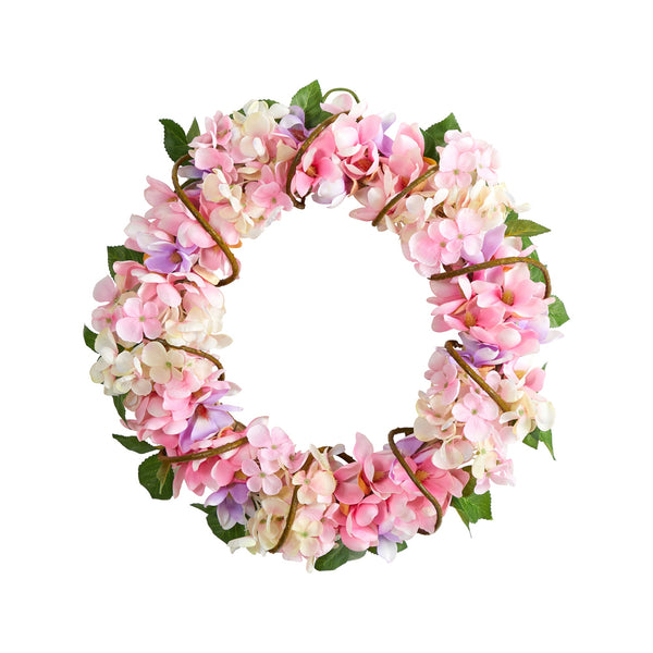 16” Hydrangea Artificial Wreath