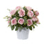 16” Rose and Eucalyptus Artificial Arrangement in Tin Vase