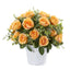 16” Rose and Eucalyptus Artificial Arrangement in Tin Vase