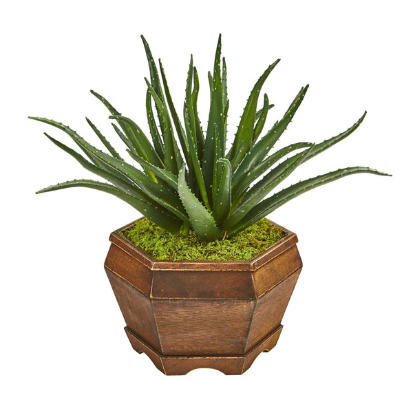 17” Aloe Artificial Plant in Decorative Planter