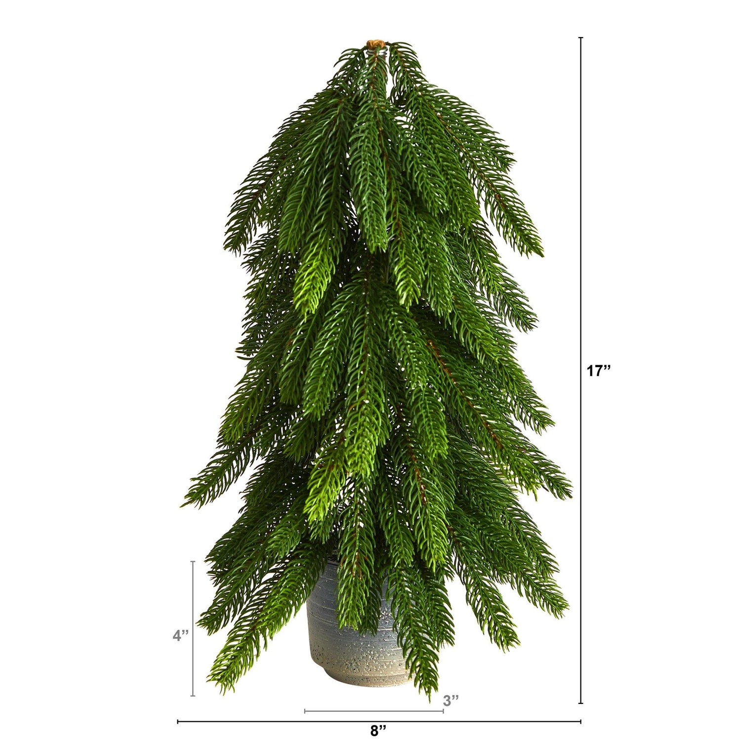 17” Pine Artificial Christmas Tree in Decorative Planter