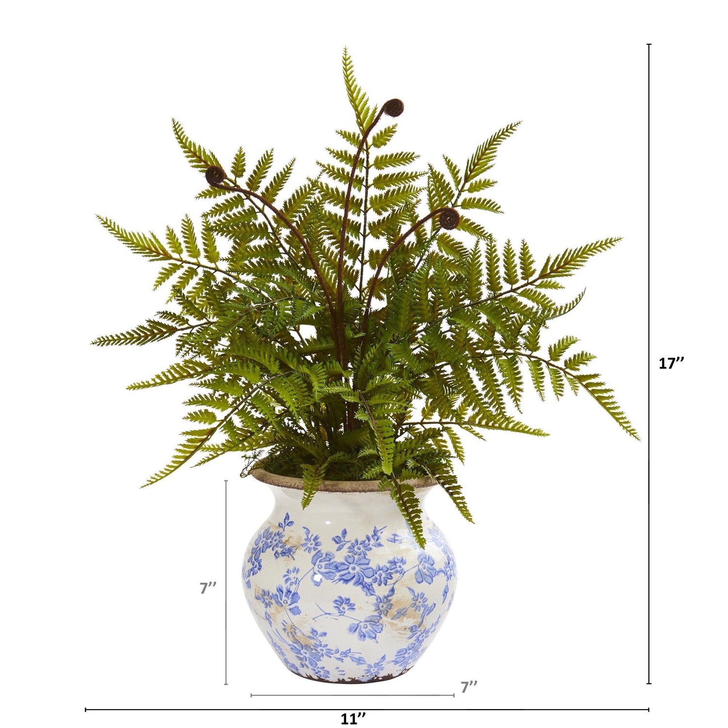 17” Fern Artificial Plant in Floral Planter