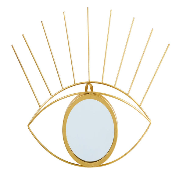 17” Gold Metal Glam Eye Wall Decor Accent Mirror