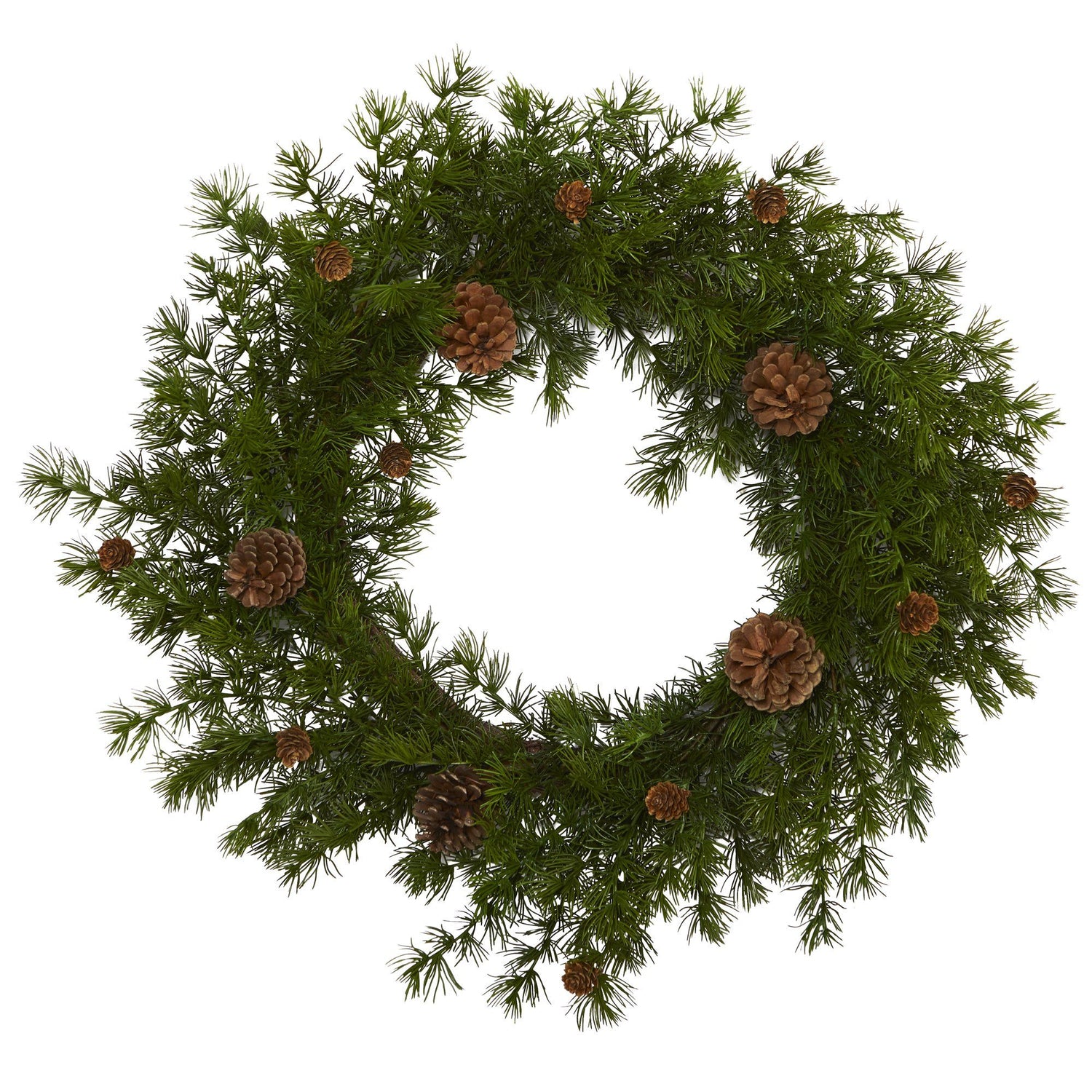 18” Alpine Pine and Pine Cone Artificial Wreath