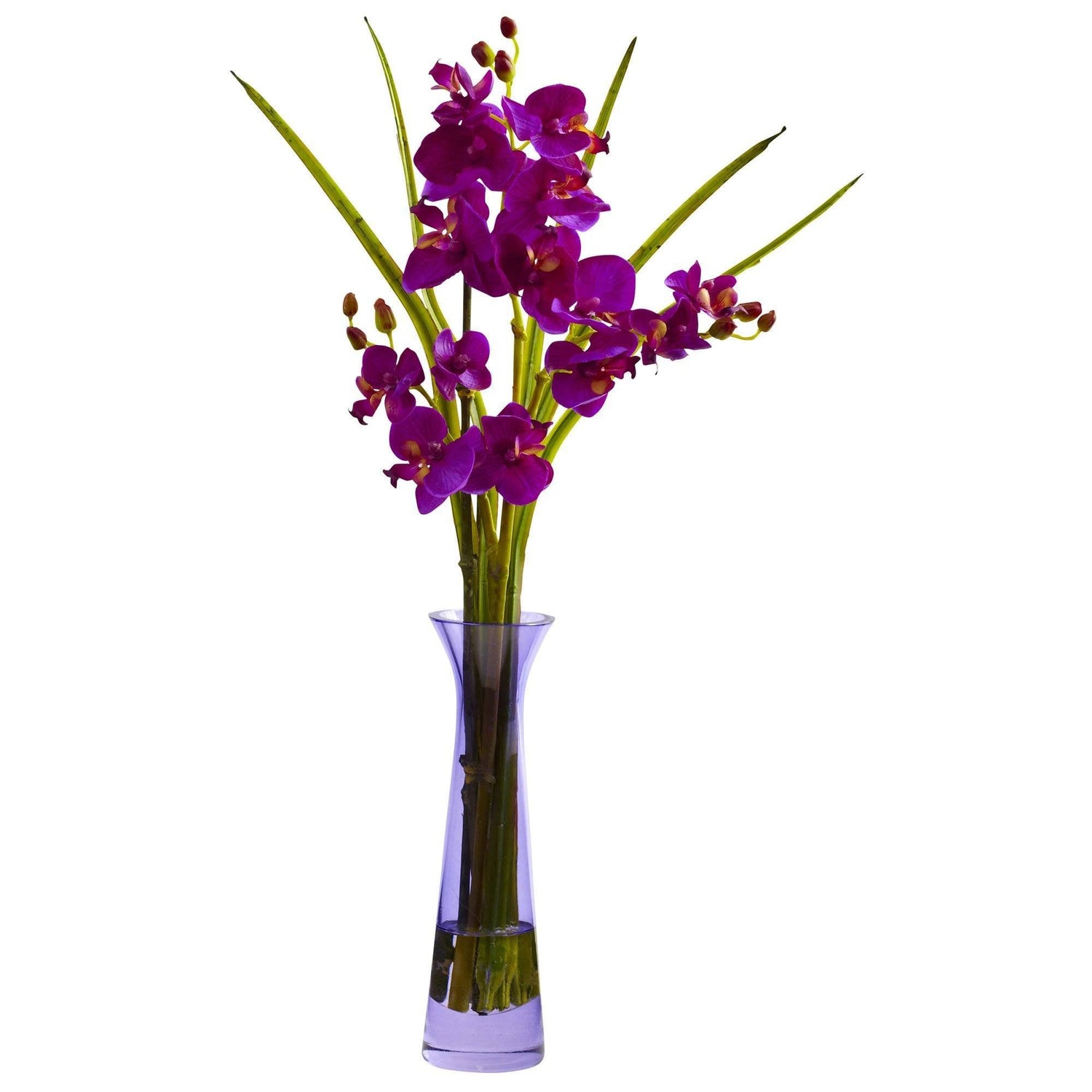 18" Artificial Mini Phalaenopsis In Colored Vases (Set of 4)"