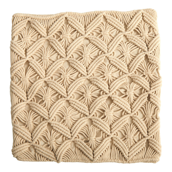 18” Boho Diamond Woven Macrame Decorative Pillow Cover