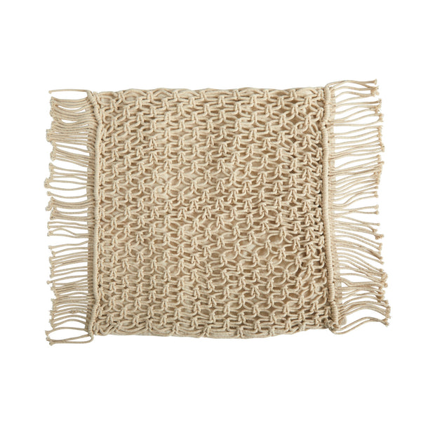 18” BOHO Fringed Woven Macrame Decorative Pillow Cover