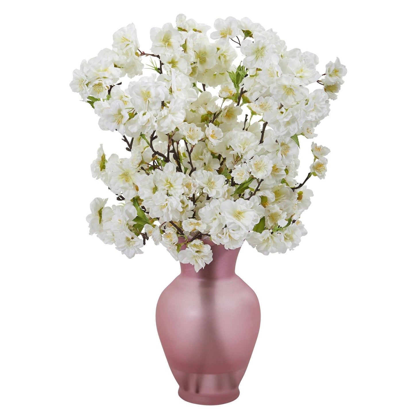 18” Cherry Blossom Artificial Arrangement in Rose Colored Vase | Nearly ...