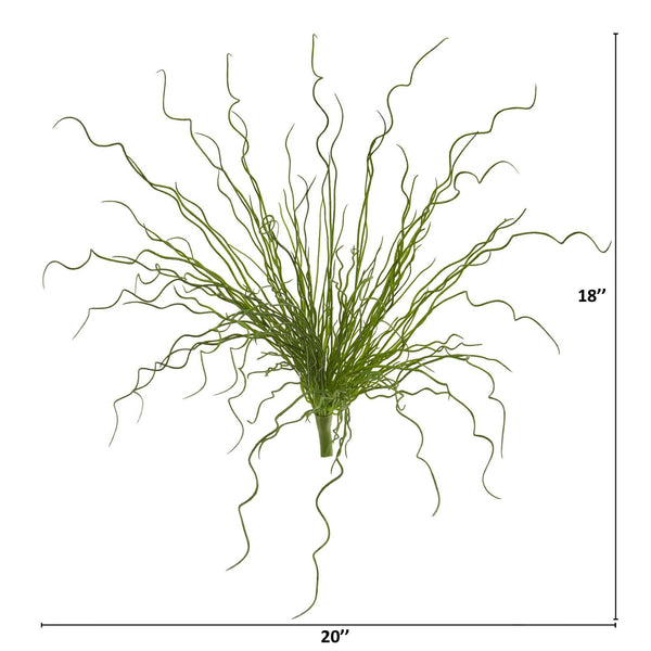18” Curly Grass Artificial Plant (Set of 6)