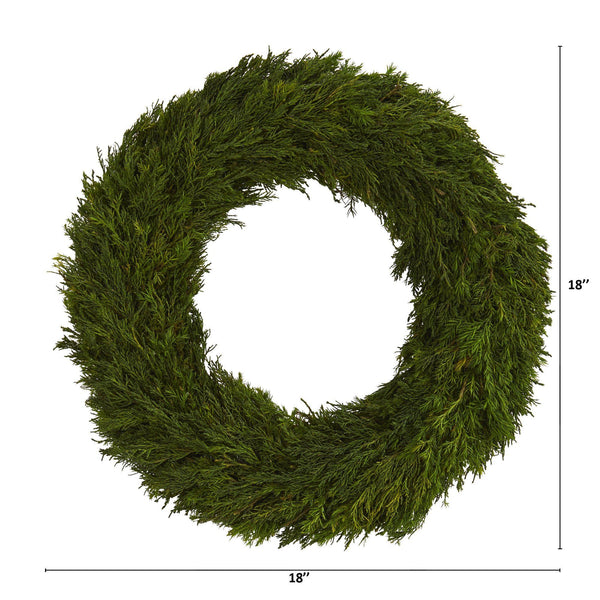 18” Cypress Preserved Wreath