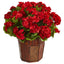 18" Geranium Artificial Plant in Decorative Planter"