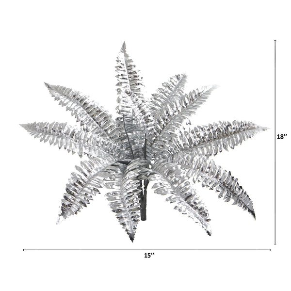 18” Metallic Boston Fern Artificial Plant (Set of 12)