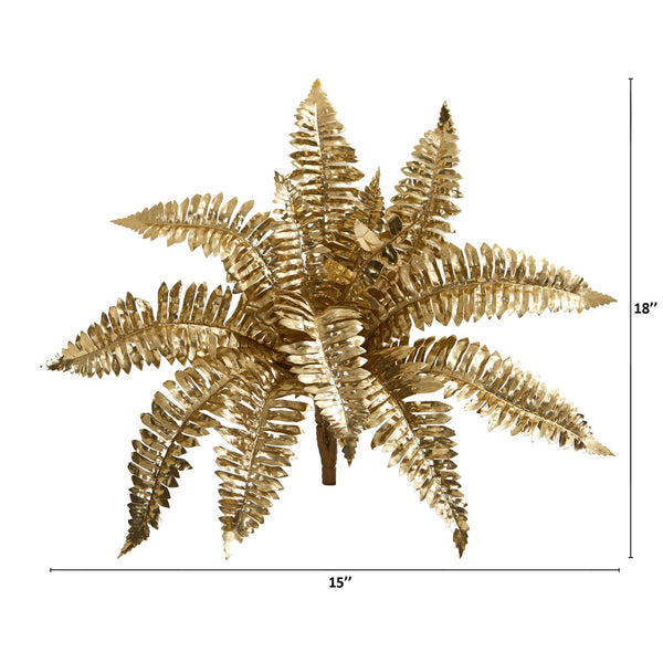 18” Metallic Boston Fern Artificial Plant (Set of 12)
