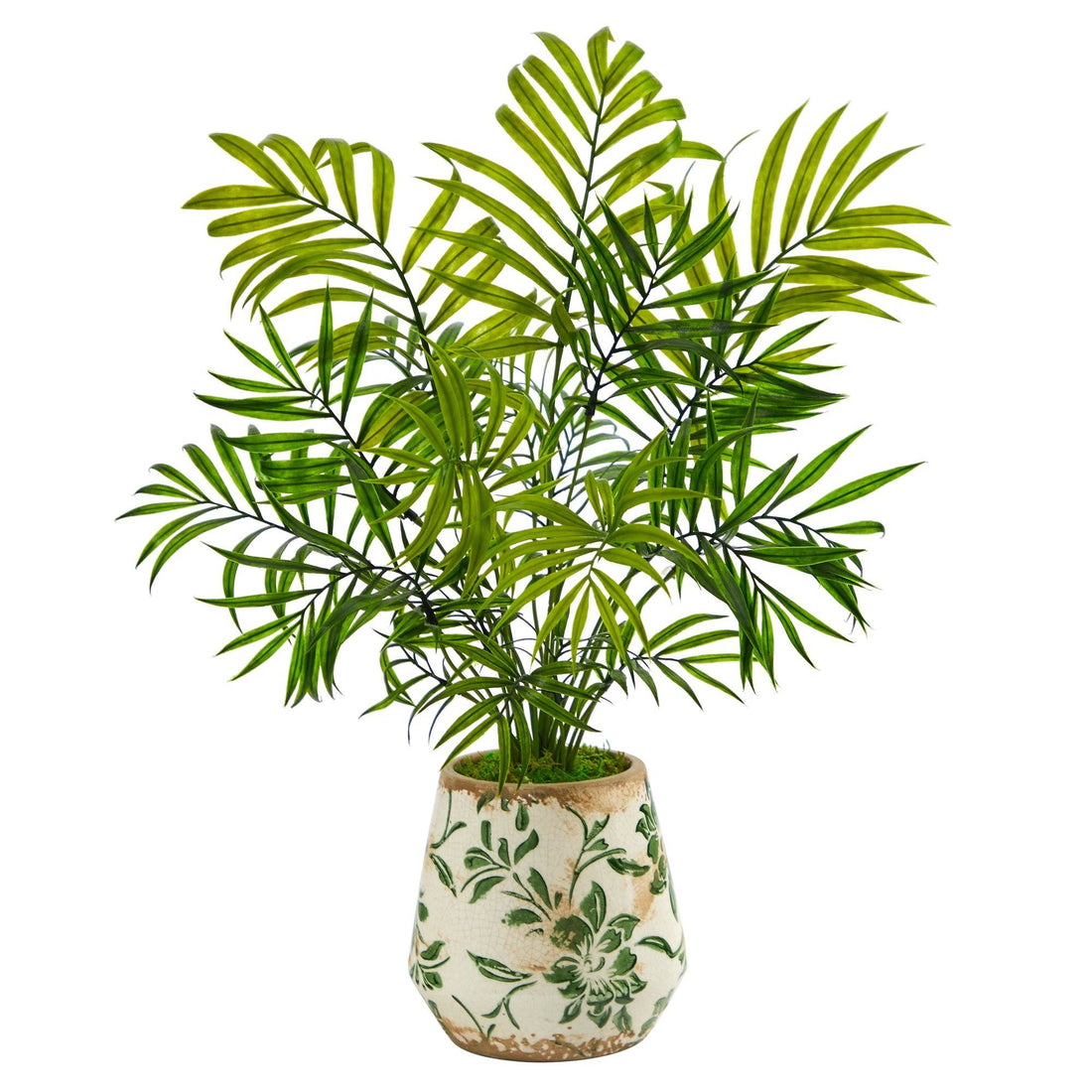artificial plants palm desert 18” Mini Areca Palm Artificial Plant in Floral Vase