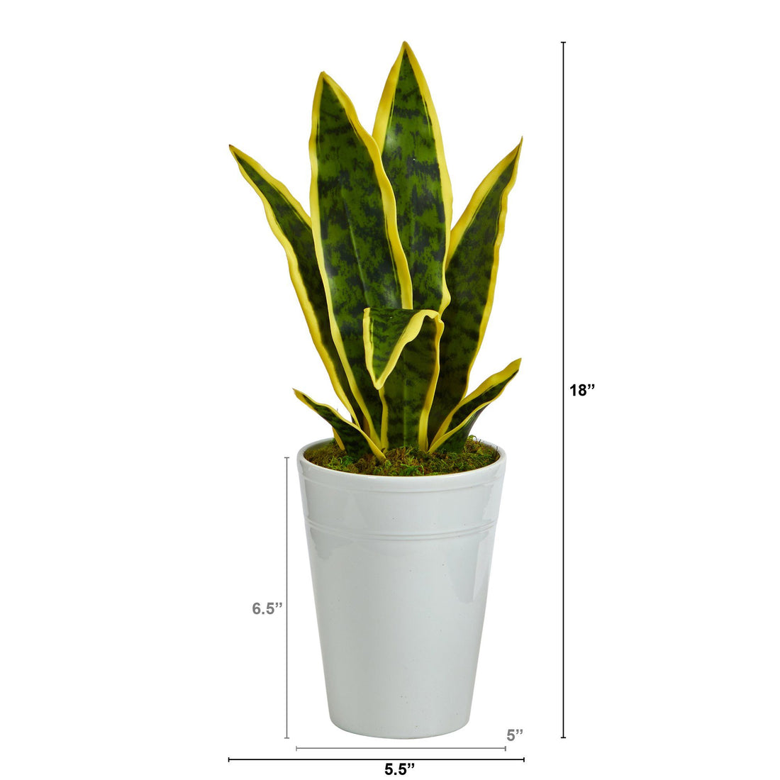 artificial herb plants in pots 18” Sansevieria Artificial Plant in White Planter